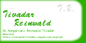 tivadar reinwald business card